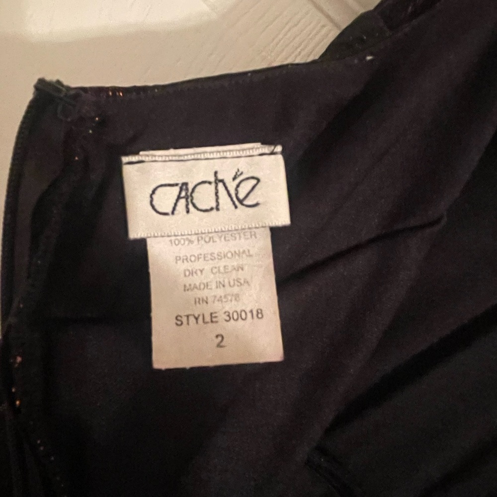 Cache Accordion Style Black/Copper Metallic Dress - image 4